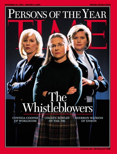 Cynthia Cooper and Sherron Watkins on the cover of TIME Magazine